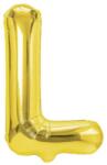 Flippy Balon Folie Metalizata Litera L, Flippy, 40 cm, Umflati cu Heliu sau Aer, Ambalaj Individual, Pai inclus, Auriu (127200)