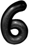 Flippy Balon din Folie Metalizata Flippy, Figurina Cifra, Tema Aniversare 40 cm, Ambalaj Individual, Pai inclus, Umflare cu Aer sau Heliu, Negru, Cifra 6 (129182)