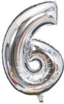 Flippy Balon din Folie Flippy, Cifra 6, 81 cm, Pentru Aer sau Heliu, Bulk, Argintiu (126234)