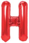 Flippy Balon Folie Metalizata Litera H, Flippy, 40 cm, Umflati cu Heliu sau Aer, Ambalaj Individual, Pai inclus, Rosu (129384)