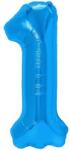 Flippy Balon din Folie Metalizata, Flippy, Figurina Cifra, Tema Aniversare 80 cm, Ambalaj Individual, Pai inclus, Umflare cu Aer sau Heliu, Albastru, Cifra 1 (130624)