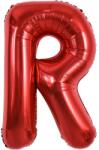 Flippy Balon Folie Metalizata Litera R, Flippy, 40 cm, Umflati cu Heliu sau Aer, Ambalaj Individual, Pai inclus, Rosu (129394)