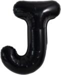 Flippy Balon Folie Metalizata Litera J, Flippy, 40 cm, Umflati cu Heliu sau Aer, Ambalaj Individual, Pai inclus, Negru (129360)