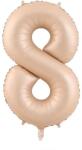 Flippy Balon din Folie Metalizata, Flippy, Figurina Cifra, Model 8, Tema Aniversare 100 cm, Ambalaj Individual, Pai Inclus, Umflare cu Aer sau Heliu, Crem (131283)