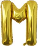 Flippy Balon Folie Metalizata Litera M, Flippy, 40 cm, Umflati cu Heliu sau Aer, Ambalaj Individual, Pai inclus, Auriu (127201)