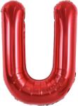 Flippy Balon Folie Metalizata Litera U, Flippy, 40 cm, Umflati cu Heliu sau Aer, Ambalaj Individual, Pai inclus, Rosu (129397)