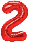 Flippy Balon din Folie Metalizata Flippy, Figurina Cifra, Tema Aniversare 80 cm, Ambalaj Individual, Pai inclus, Umflare cu Aer sau Heliu, Rosu, Cifra 2 (129138)