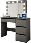 Artool Masa de toaleta/machiaj, negru, cu oglinda si LED-uri, Irina, 94x43x141 cm (107440)