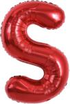 Flippy Balon Folie Metalizata Litera S, Flippy, 40 cm, Umflati cu Heliu sau Aer, Ambalaj Individual, Pai inclus, Rosu (129395)