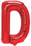 Flippy Balon Folie Metalizata Litera D, Flippy, 40 cm, Umflati cu Heliu sau Aer, Ambalaj Individual, Pai inclus, Rosu (129380)
