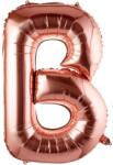 Flippy Balon Folie Metalizata Litera B, Flippy, 80 cm, Umflati cu Heliu sau Aer, Ambalaj Individual, Pai inclus, Rose Gold (129482)