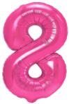 Flippy Balon din Folie Metalizata, Flippy, Figurina Cifra, Model 8, Tema Aniversare 100 cm, Ambalaj Individual, Pai Inclus, Umflare cu Aer sau Heliu, Roz (129124)