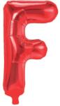 Flippy Balon Folie Metalizata Litera F, Flippy, 40 cm, Umflati cu Heliu sau Aer, Ambalaj Individual, Pai inclus, Rosu (129382)