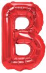 Flippy Balon Folie Metalizata Litera B, Flippy, 40 cm, Umflati cu Heliu sau Aer, Ambalaj Individual, Pai inclus, Rosu (129378)