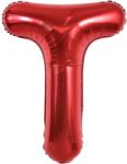 Flippy Balon Folie Metalizata Litera T, Flippy, 40 cm, Umflati cu Heliu sau Aer, Ambalaj Individual, Pai inclus, Rosu (129396)