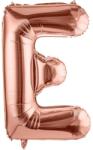 Flippy Balon Folie Metalizata Litera E, Flippy, 100 cm, Umflati cu Heliu sau Aer, Ambalaj Individual, Pai inclus, Rose Gold (129407)