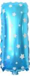 Flippy Balon Folie Metalizata Litera I, Flippy, 40 cm, Cu Imprimeu Stelute, Umflati cu Heliu sau Aer, Ambalaj Individual, Pai inclus, Albastru (129567)