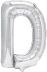 Flippy Balon Folie Metalizata Litera D, Flippy, 40 cm, Umflati cu Heliu sau Aer, Ambalaj Individual, Pai inclus, Argintiu (127218)