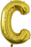 Flippy Balon Folie Metalizata Litera C, Flippy, 80 cm, Umflati cu Heliu sau Aer, Ambalaj Individual, Pai inclus, Auriu (129431)