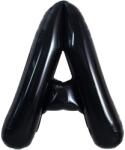 Flippy Balon Folie Metalizata Litera A, Flippy, 40 cm, Umflati cu Heliu sau Aer, Ambalaj Individual, Pai inclus, Negru (129351)