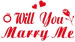Flippy Sticker Autocolant, Flippy, Tematica Nunta, Model Scris Will You Marry Me, 21x29 cm, Rosu (131254)