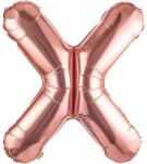 Flippy Balon Folie Metalizata Litera X, Flippy, 100 cm, Umflati cu Heliu sau Aer, Ambalaj Individual, Pai inclus, Rose Gold (129426)