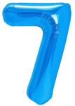Flippy Balon din Folie Metalizata, Flippy, Figurina Cifra, Tema Aniversare 100 cm, Ambalaj Individual, Pai inclus, Umflare cu Aer sau Heliu, Albastru, Cifra 7 (127083)