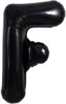 Flippy Balon Folie Metalizata Litera F, Flippy, 40 cm, Umflati cu Heliu sau Aer, Ambalaj Individual, Pai inclus, Negru (129356)