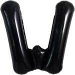 Flippy Balon Folie Metalizata Litera W, Flippy, 40 cm, Umflati cu Heliu sau Aer, Ambalaj Individual, Pai inclus, Negru (129373)