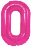 Flippy Balon din Folie Metalizata, Flippy, Figurina Cifra, Model 0, Tema Aniversare 100 cm, Ambalaj Individual, Pai Inclus, Umflare cu Aer sau Heliu, Roz (129116)