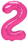 Flippy Balon din Folie Metalizata, Flippy, Figurina Cifra, Model 2, Tema Aniversare 100 cm, Ambalaj Individual, Pai Inclus, Umflare cu Aer sau Heliu, Roz (129118)