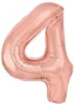 Flippy Balon din Folie Metalizata Flippy, Figurina Cifra, Tema Aniversare 100 cm, Ambalaj Individual, Pai inclus, Umflare cu Aer sau Heliu, Coral, Rose, Cifra 4 (127060)