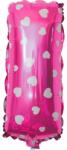 Flippy Balon Folie Metalizata Litera I, Flippy, 40 cm, Cu Imprimeu Inimioare, Umflati cu Heliu sau Aer, Ambalaj Individual, Pai inclus, Roz (129593)