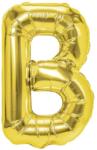 Flippy Balon Folie Metalizata Litera B, Flippy, 40 cm, Umflati cu Heliu sau Aer, Ambalaj Individual, Pai inclus, Auriu (127190)