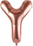 Flippy Balon Folie Metalizata Litera Y, Flippy, 100 cm, Umflati cu Heliu sau Aer, Ambalaj Individual, Pai inclus, Rose Gold (129427)