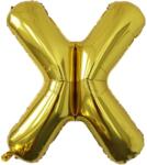 Flippy Balon Folie Metalizata Litera X, Flippy, 40 cm, Umflati cu Heliu sau Aer, Ambalaj Individual, Pai inclus, Auriu (127212)