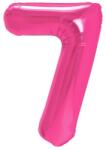 Flippy Balon din Folie Metalizata Flippy, Figurina Cifra, Tema Aniversare 80 cm, Ambalaj Individual, Pai inclus, Umflare cu Aer sau Heliu, Roz, Cifra 7 (130613)