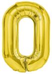 Flippy Balon din Folie Metalizata Flippy, Figurina Cifra, Tema Aniversare 100 cm, Ambalaj Individual, Pai inclus, Umflare cu Aer sau Heliu, Auriu, Cifra 0 (127066)