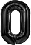 Flippy Balon din Folie Metalizata, Flippy, Figurina Cifra, Tema Aniversare 40 cm, Ambalaj Individual, Pai inclus, Umflare cu Aer sau Heliu, Negru, Cifra 0 (129176)