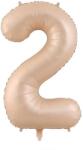 Flippy Balon din Folie Metalizata, Flippy, Figurina Cifra, Model 2, Tema Aniversare 100 cm, Ambalaj Individual, Pai Inclus, Umflare cu Aer sau Heliu, Crem (131277)