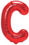 Flippy Balon Folie Metalizata Litera C, Flippy, 40 cm, Umflati cu Heliu sau Aer, Ambalaj Individual, Pai inclus, Rosu (129379)