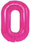 Flippy Balon din Folie Metalizata Flippy, Figurina Cifra, Tema Aniversare 80 cm, Ambalaj Individual, Pai inclus, Umflare cu Aer sau Heliu, Roz, Cifra 0 (130606)