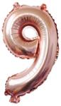Flippy Balon din Folie Flippy, Cifra 9, 81 cm, Pentru Aer sau Heliu, Bulk, Roz Auriu (126259)