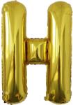 Flippy Balon Folie Metalizata Litera H, Flippy, 80 cm, Umflati cu Heliu sau Aer, Ambalaj Individual, Pai inclus, Auriu (129436)