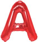 Flippy Balon Folie Metalizata Litera A, Flippy, 40 cm, Umflati cu Heliu sau Aer, Ambalaj Individual, Pai inclus, Rosu (129377)