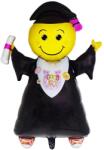 Flippy Balon din Folie Metalizata, Flippy, Figurina Absolvent, Tema Absolvire, 91x62 cm, Ambalaj Individual, Pai Inclus, Umflare cu Aer sau Heliu, Negru (130951)