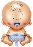 Flippy Balon din Folie Metalizata, Flippy, Figurina Baietel, Tema Botez, 73x48 cm, Ambalaj Individual, Pai Inclus, Umflare cu Aer sau Heliu, Albastru (130963)