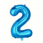 Flippy Balon din Folie Flippy, Cifra 2, 81 cm, Pentru Aer sau Heliu, Albastru (126189)