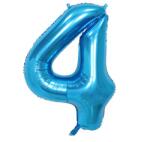 Flippy Balon din Folie Flippy, Cifra 4, 81 cm, Pentru Aer sau Heliu, Bulk, Albastru (126204)