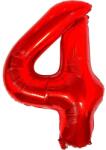Flippy Balon din Folie Metalizata Flippy, Figurina Cifra, Tema Aniversare 40 cm, Ambalaj Individual, Pai inclus, Umflare cu Aer sau Heliu, Rosu, Cifra 4 (129170)